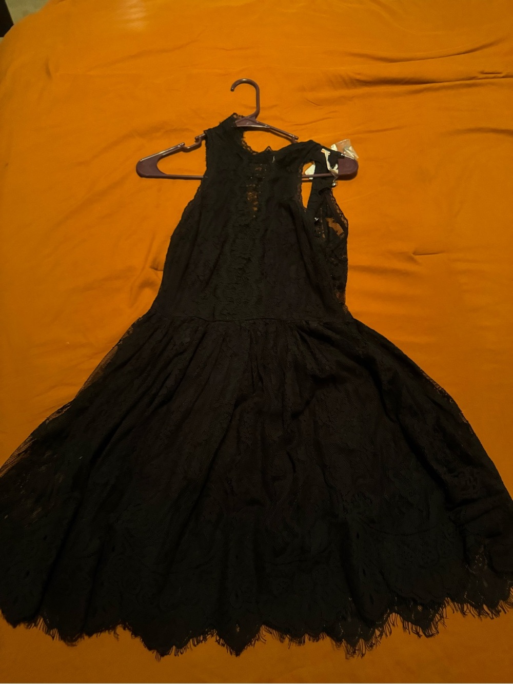 Free People Black Lace Midi Dress
